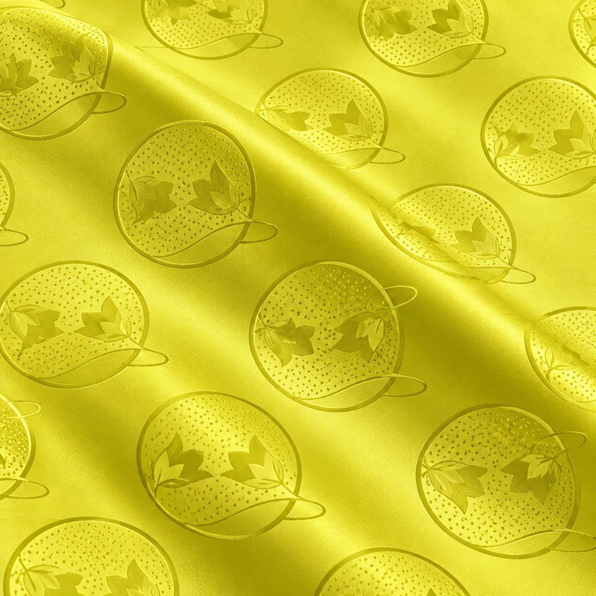 Rich jacquard Bazin – Lime yellow (3m, full set)