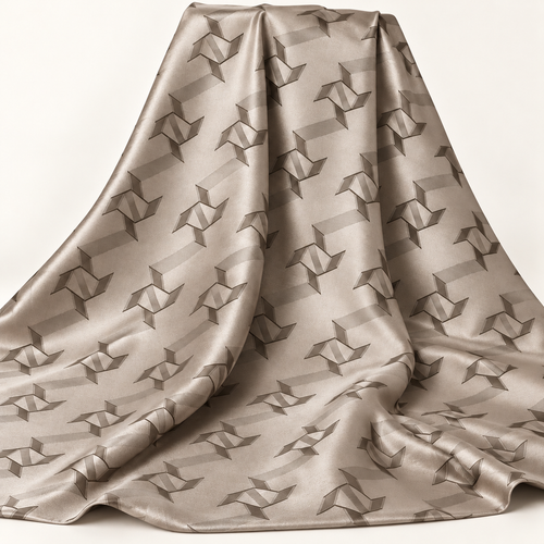 Bazin riche jacquard – Greige géométrique (3 m, le complet)