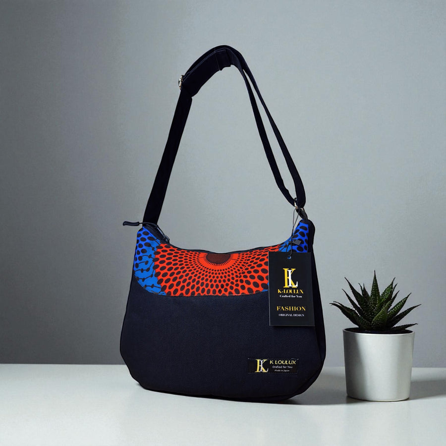 African fabric flap crossbody bag